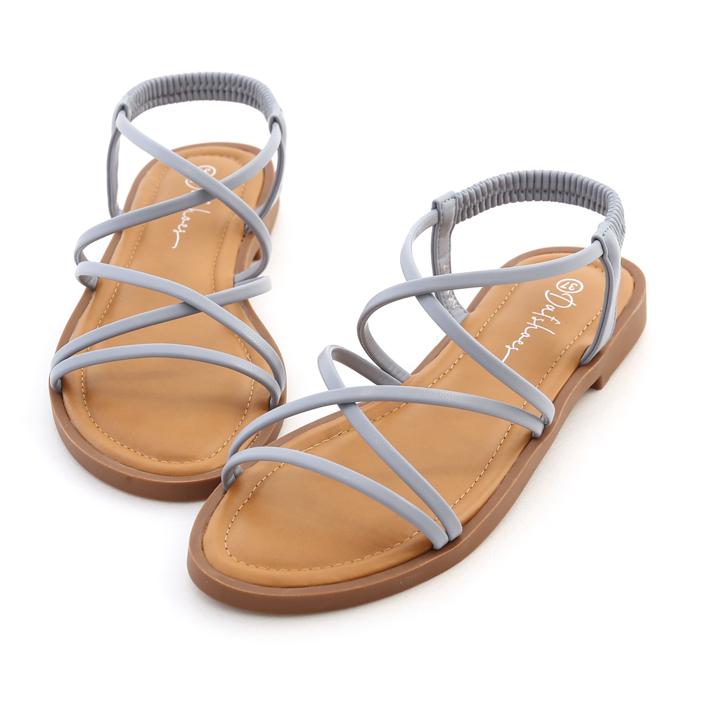 Flat Strappy Sandals Serenity Blue