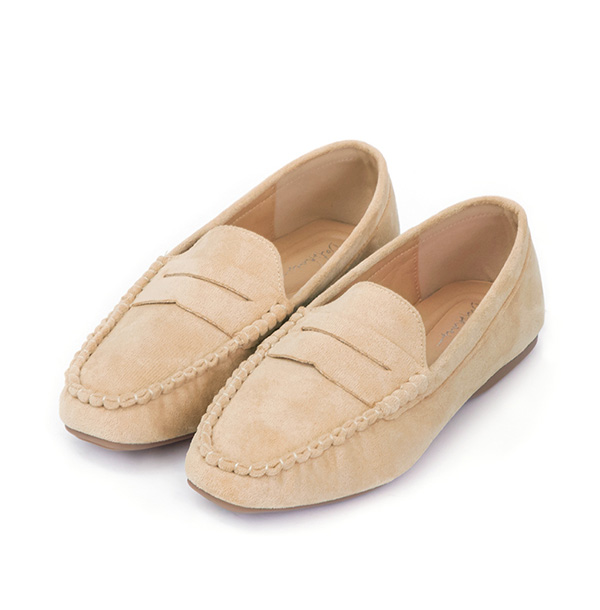 秋冬輕著4D氣墊豆豆底樂福鞋 杏色