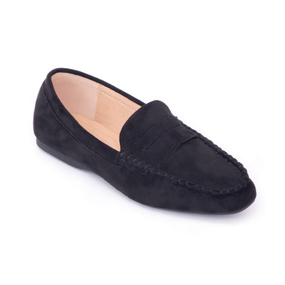 秋冬輕著4D氣墊豆豆底樂福鞋 黑色