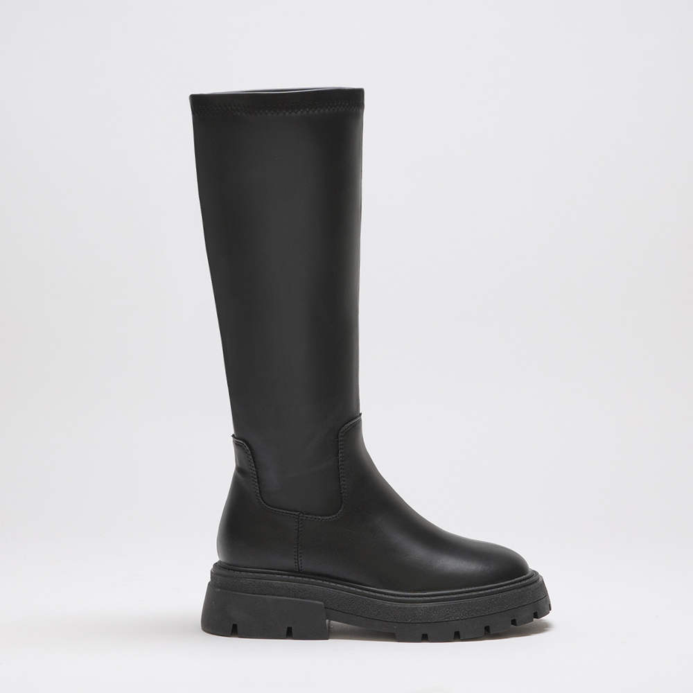 Plain Fitting Slimming Tall Boots Black