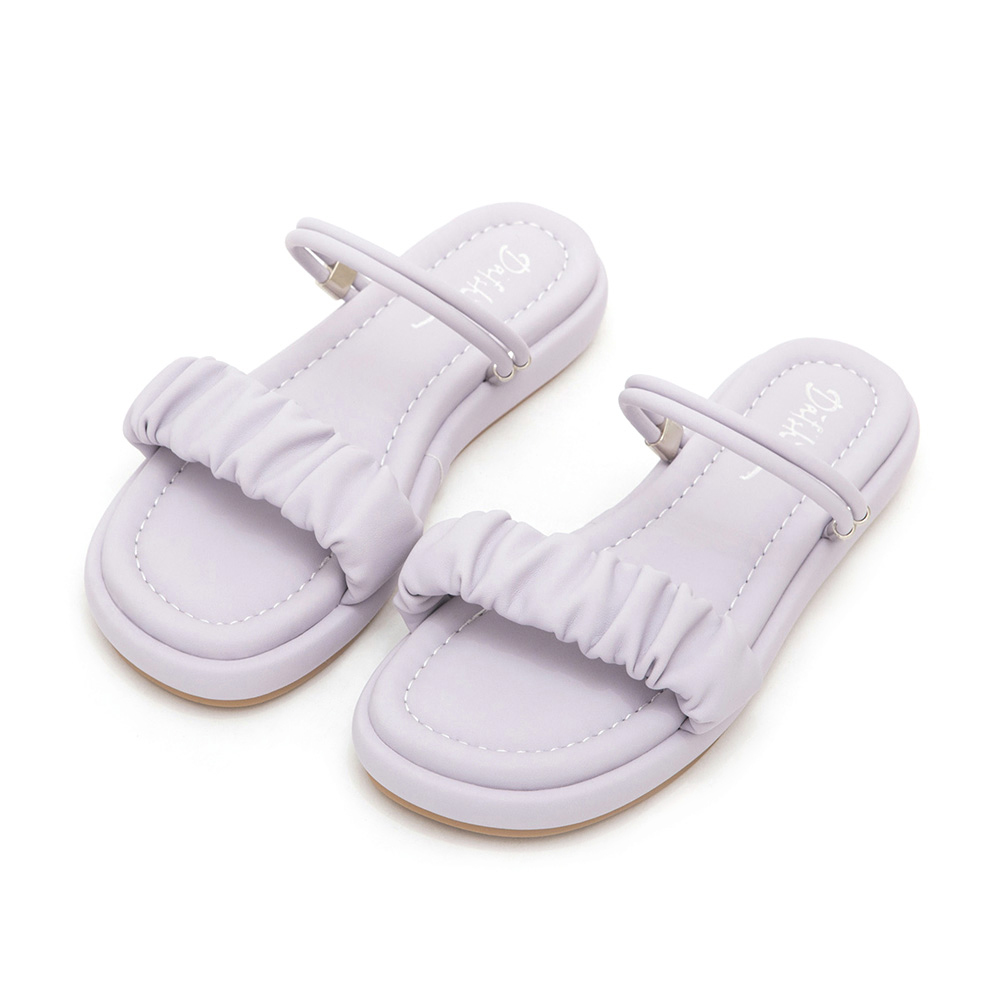 Comfy Ruched Two-Way Sandals Lavender