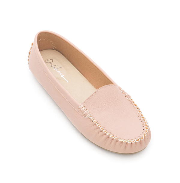 MIT Solid Moccasin Loafers Nude pink