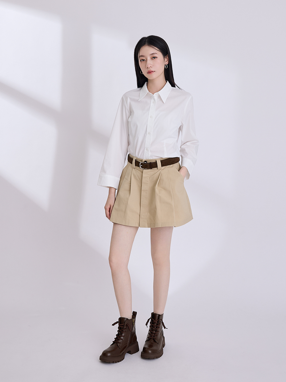 【真皮系列】琥珀光澤進口擦色皮革馬汀短靴 棕色