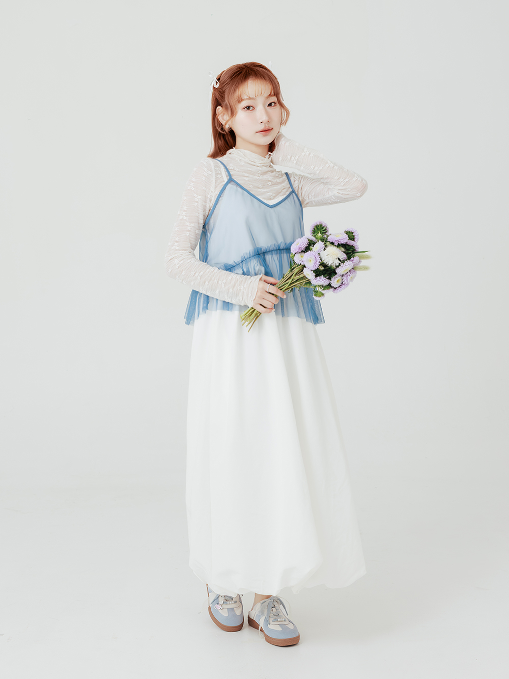 【Disney】牡蠣寶寶真皮德訓穆勒鞋 天空藍