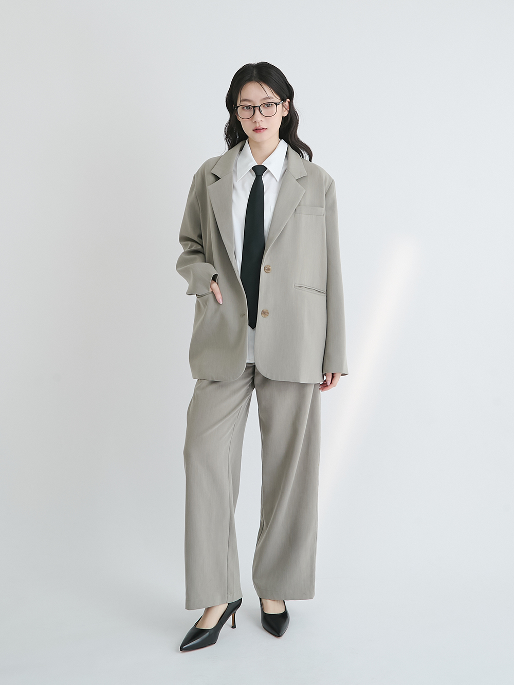 【真皮系列】6.5cm全能氣墊真皮高跟鞋 時尚黑