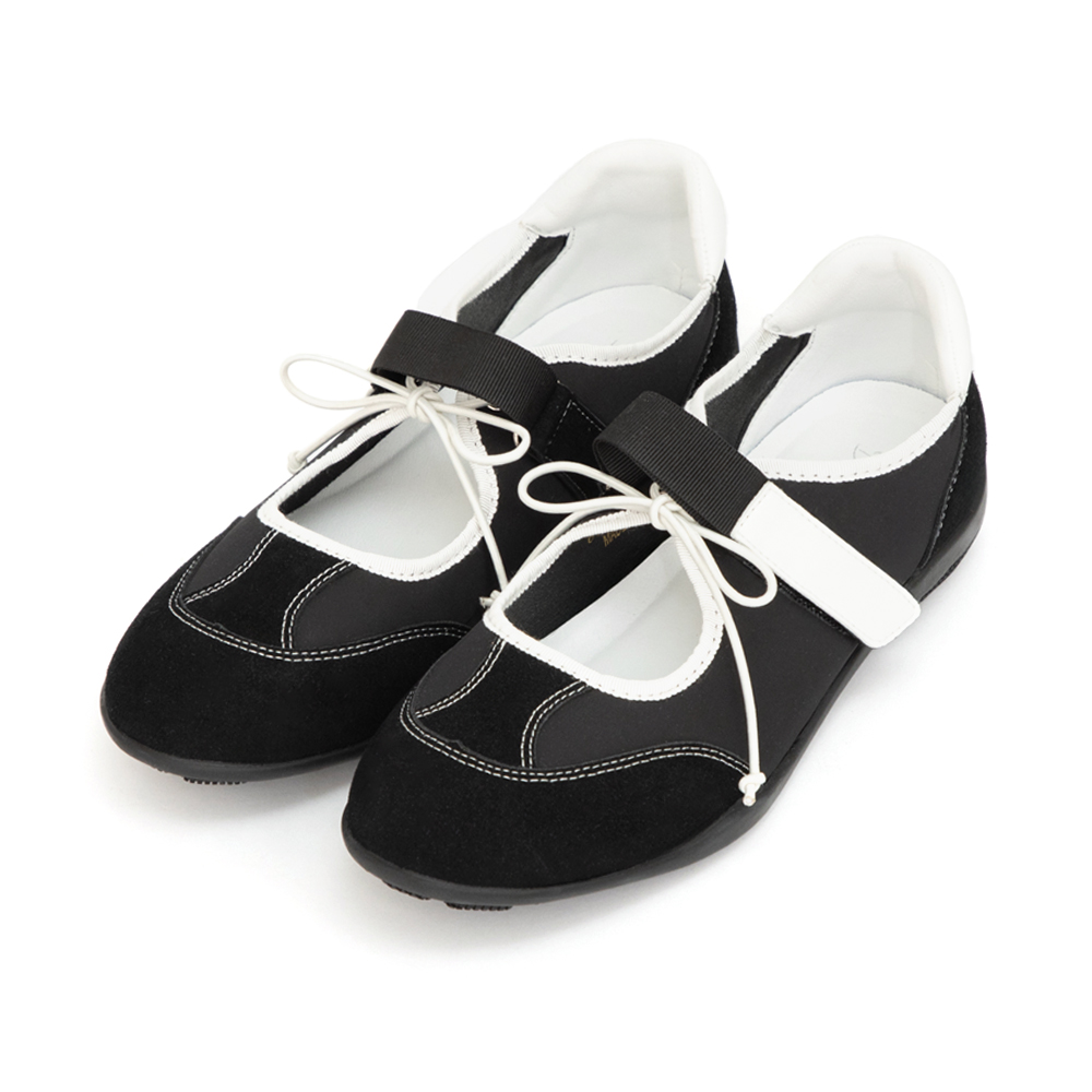 跳跳小妞拼接機能瑪莉珍鞋 黑色