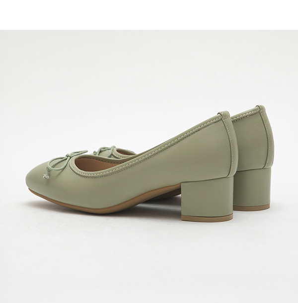 4D Cushioned Mid-Heel Ballets Shoes Sage Green