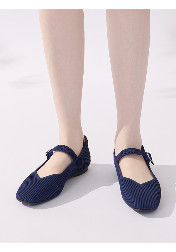 【3D零感雲織鞋】方頭瑪莉珍鞋 皇家藍