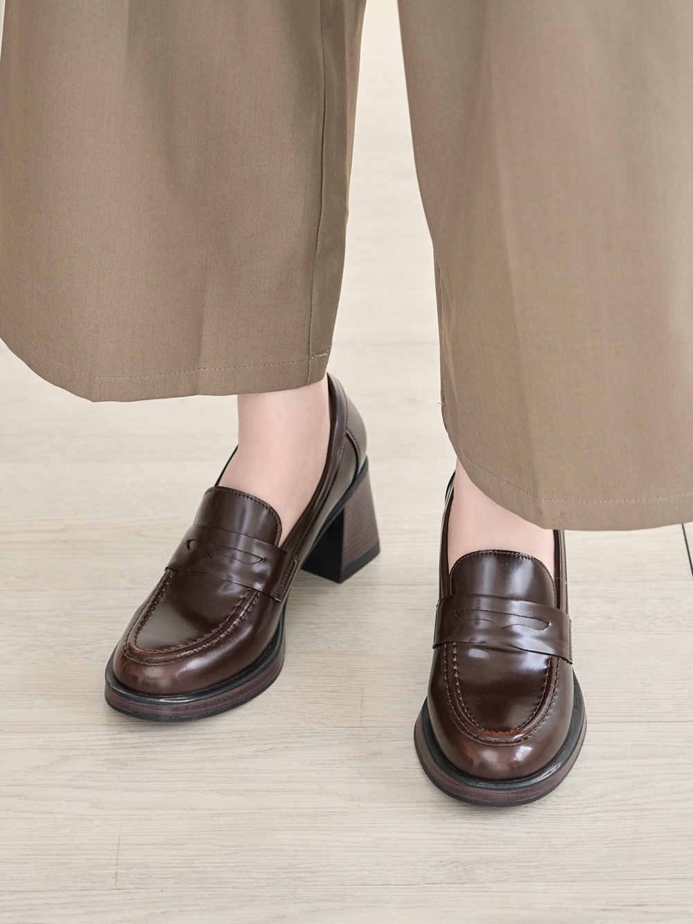 都會美型水台高跟樂福鞋 咖啡色