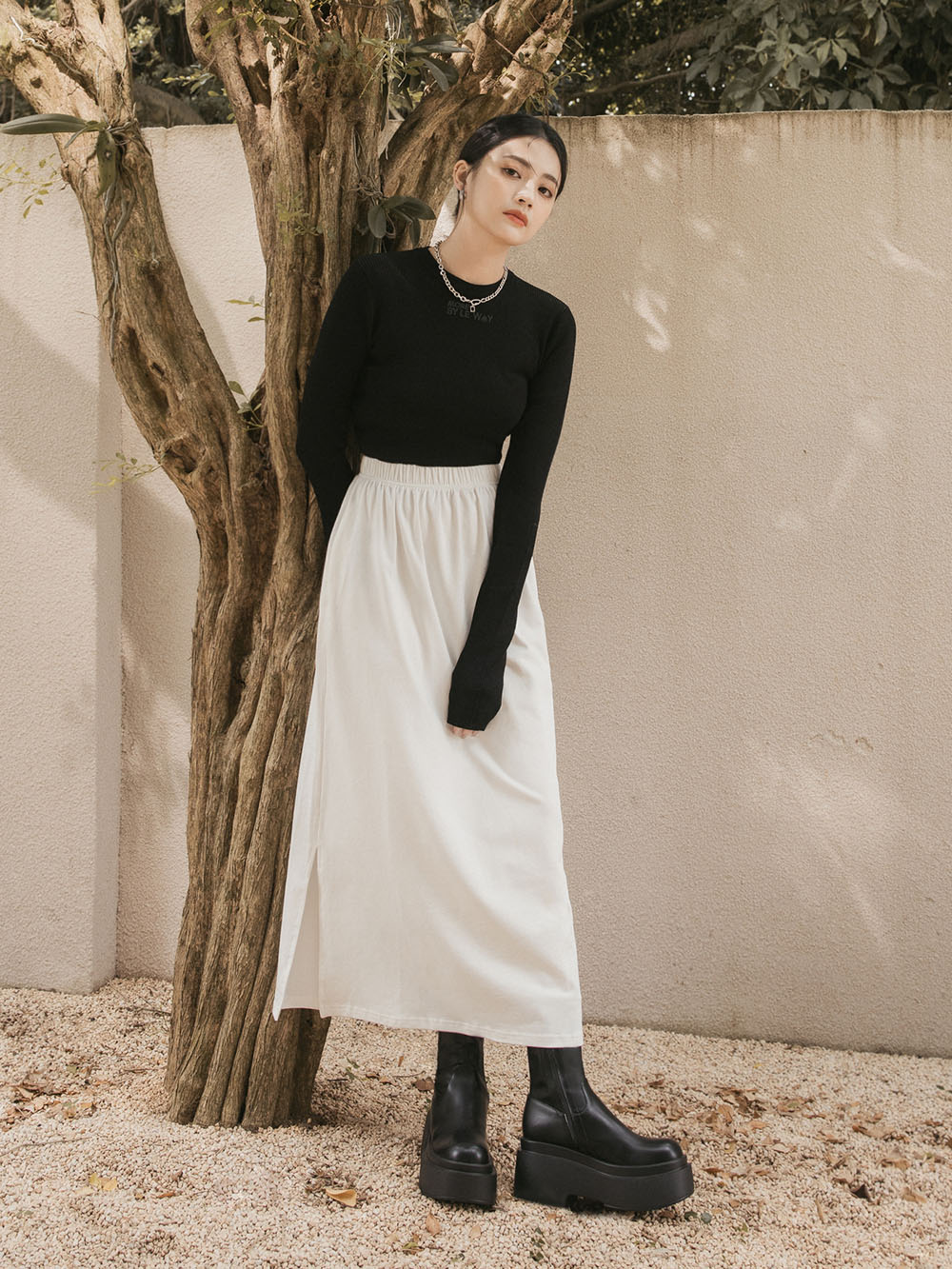 勁辣寶貝．Plus級加厚鬆糕底瘦瘦短靴 時尚黑