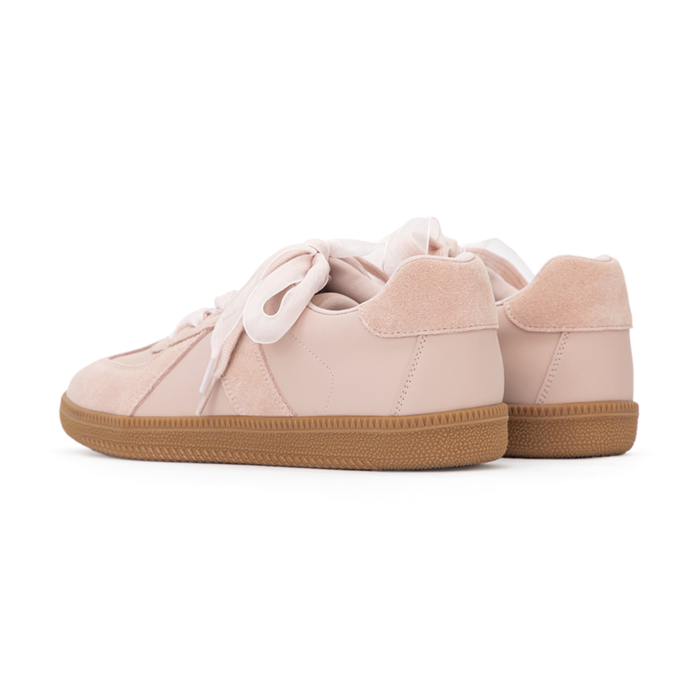 【Disney】妙妙貓小掛飾真皮德訓鞋 裸膚粉