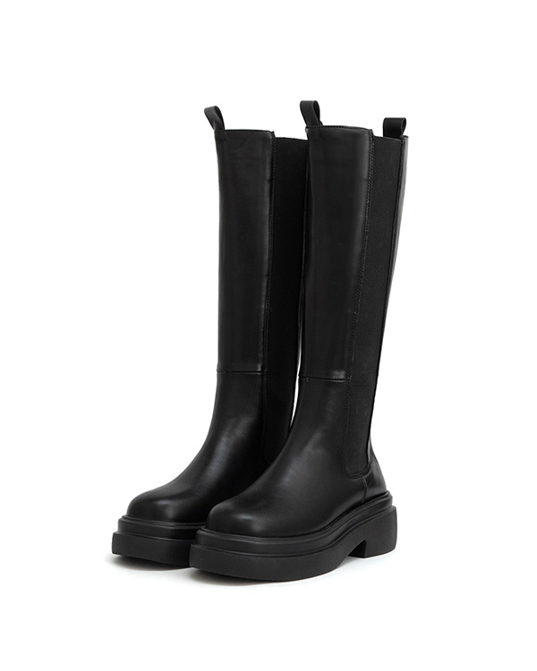 時尚型女輕量底切爾西長靴 黑色