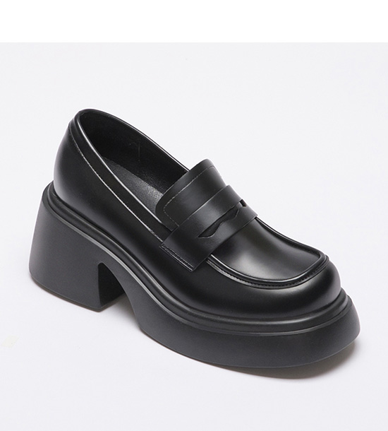 Classic Lightweight Thick Sole Loafers Black