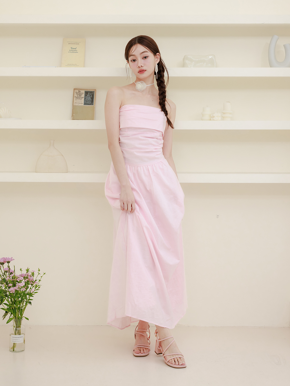 彩虹泡泡糖.泡芙軟墊細帶高跟涼鞋 粉