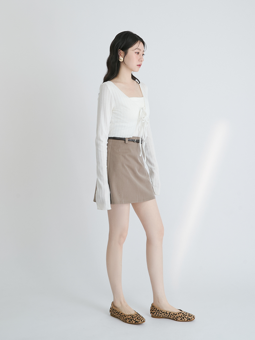 【3D零感雲織鞋】豹紋方頭娃娃鞋 杏色豹紋