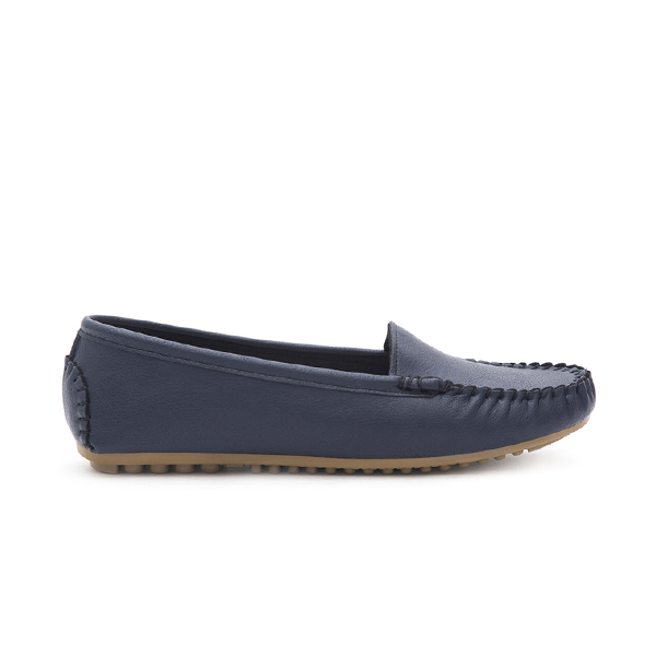 MIT Solid Moccasin Loafers Blue