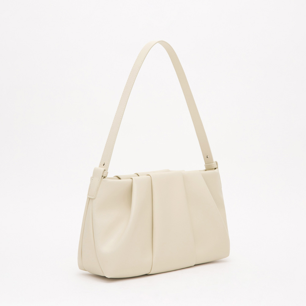 Cloud Ruched Shoulder Bag Beige