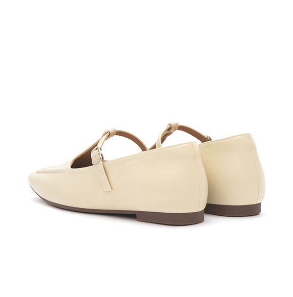 T-Strap Flat Mary Jane Shoes White