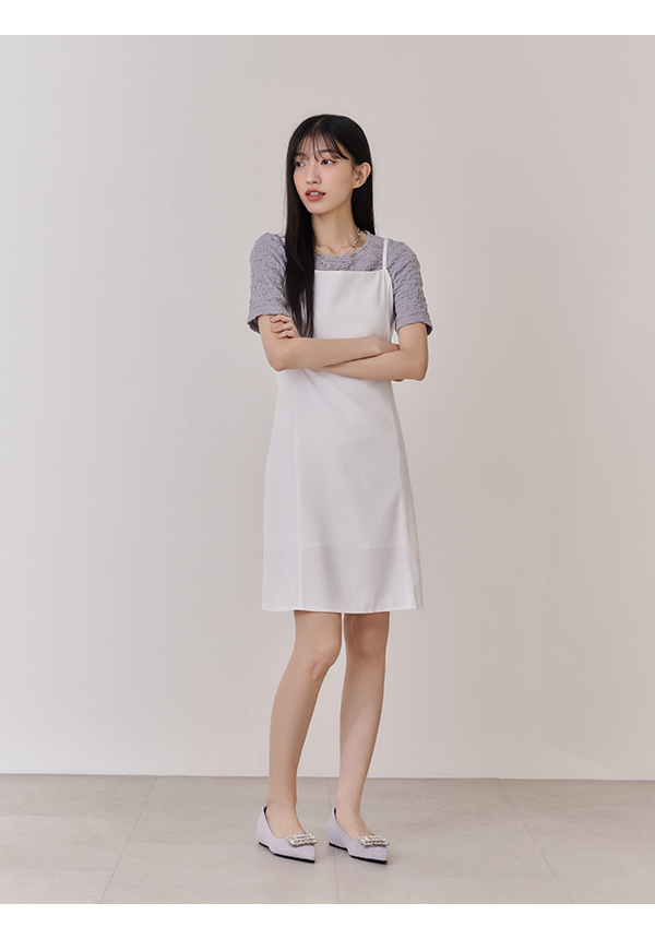 璀璨亮麗水鑽內增高尖頭鞋 紫