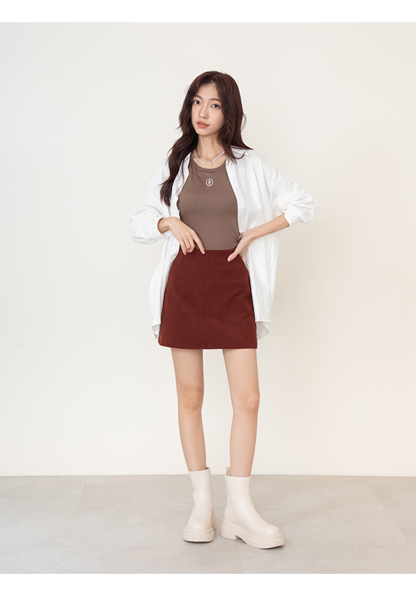 安可返場輕量底素面瘦瘦短靴 米白色