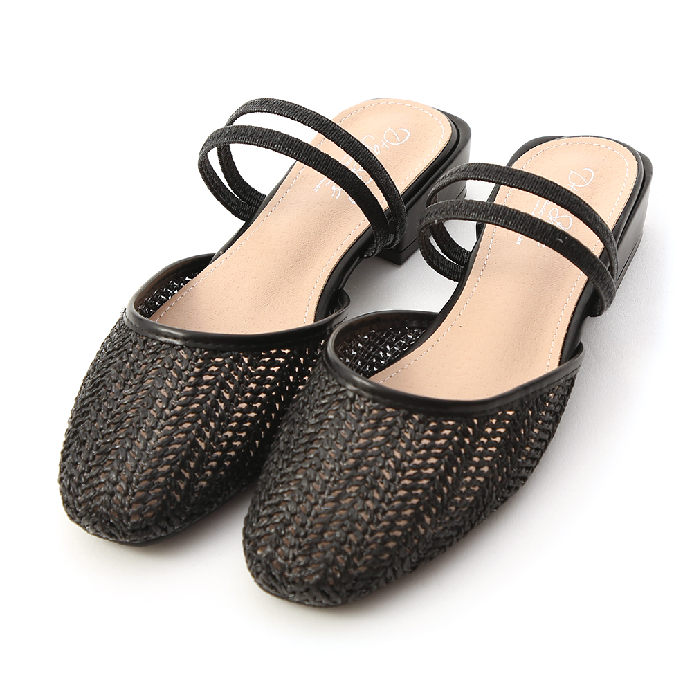 flat mules with ankle strap