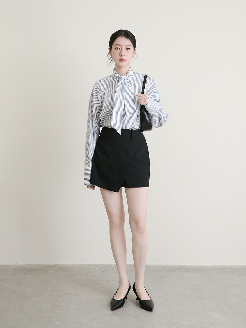 【真皮系列】5cm全能氣墊真皮中跟鞋 黑色