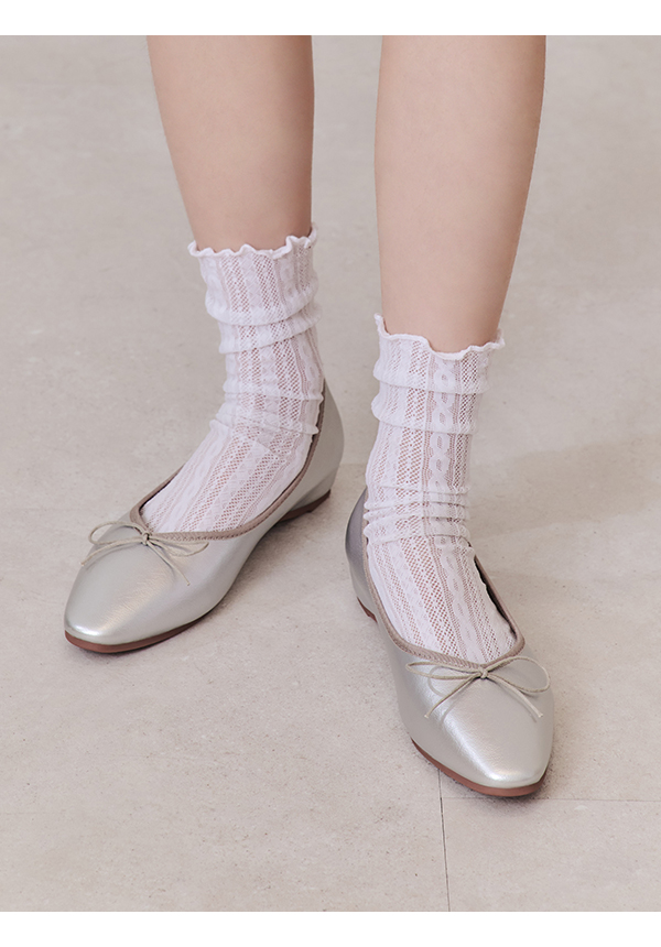 Classic Bow Ballet Flats Silver