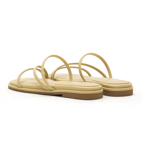 Cross Strap Flat Sandals Yellow