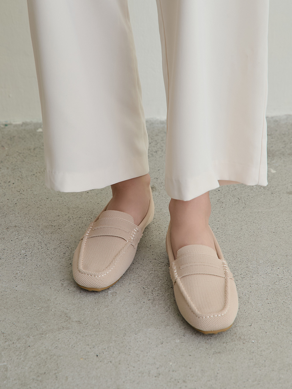 【3D零感雲織鞋】通勤款樂福豆豆鞋 密茶杏