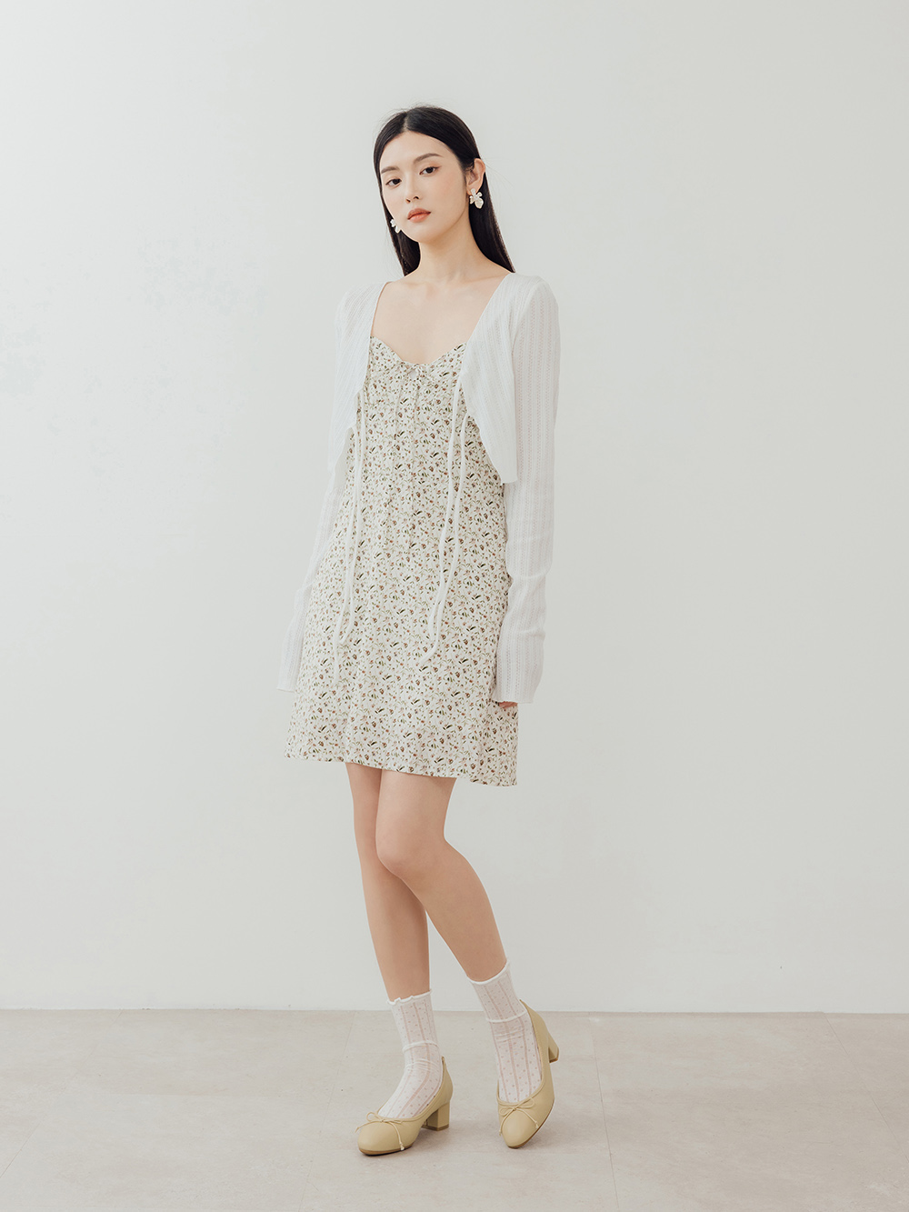 4D氣墊中跟芭蕾娃娃鞋 黃