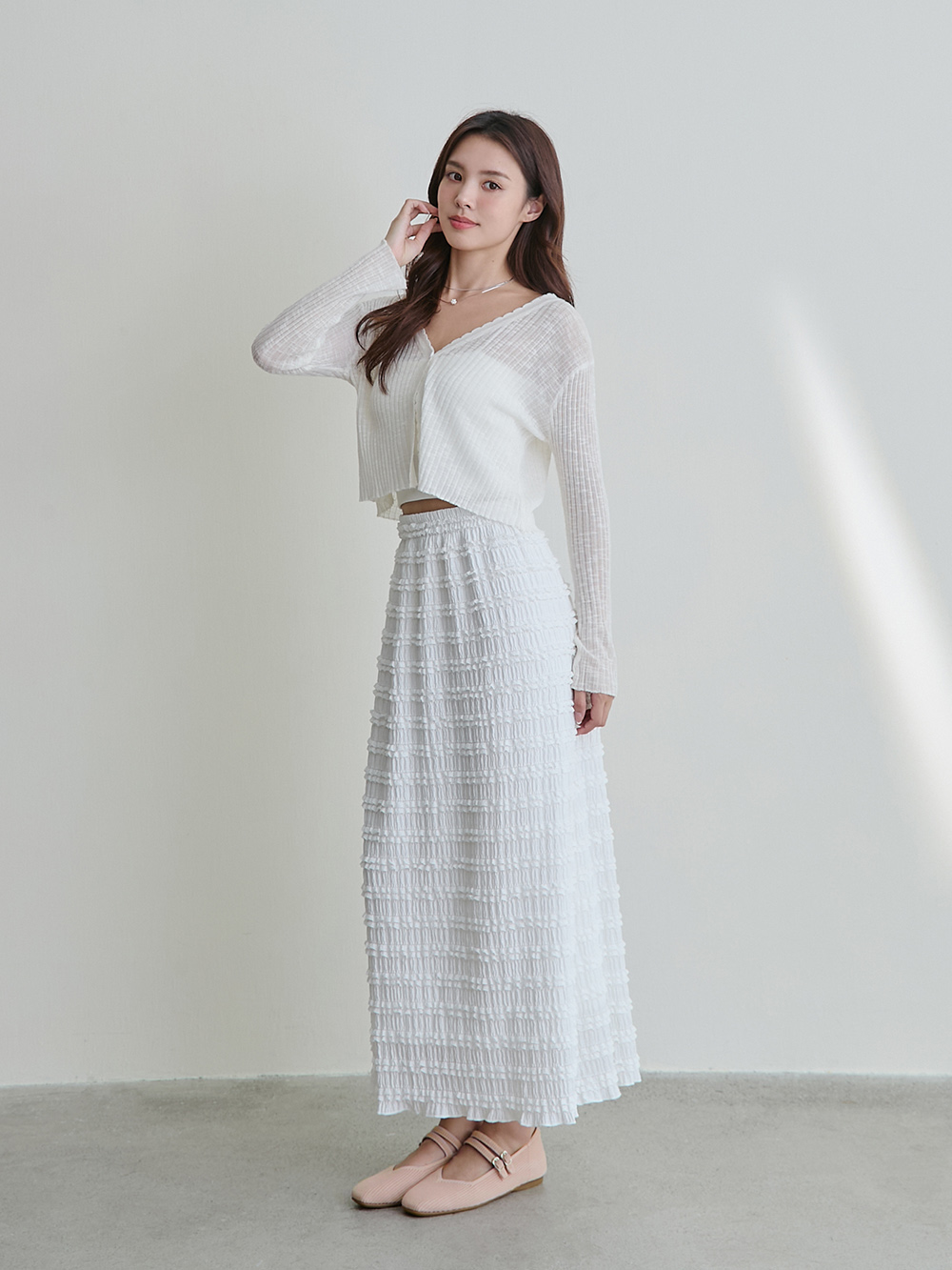 【3D零感雲織鞋】雙帶方頭瑪莉珍鞋 裸膚粉