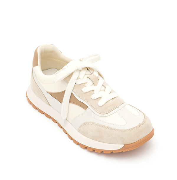 Korean-Style Genuine Leather Retro Casual Sneakers Pink