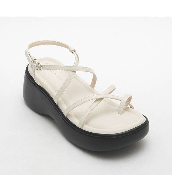 Strappy Lightweight Platform Sandals Beige