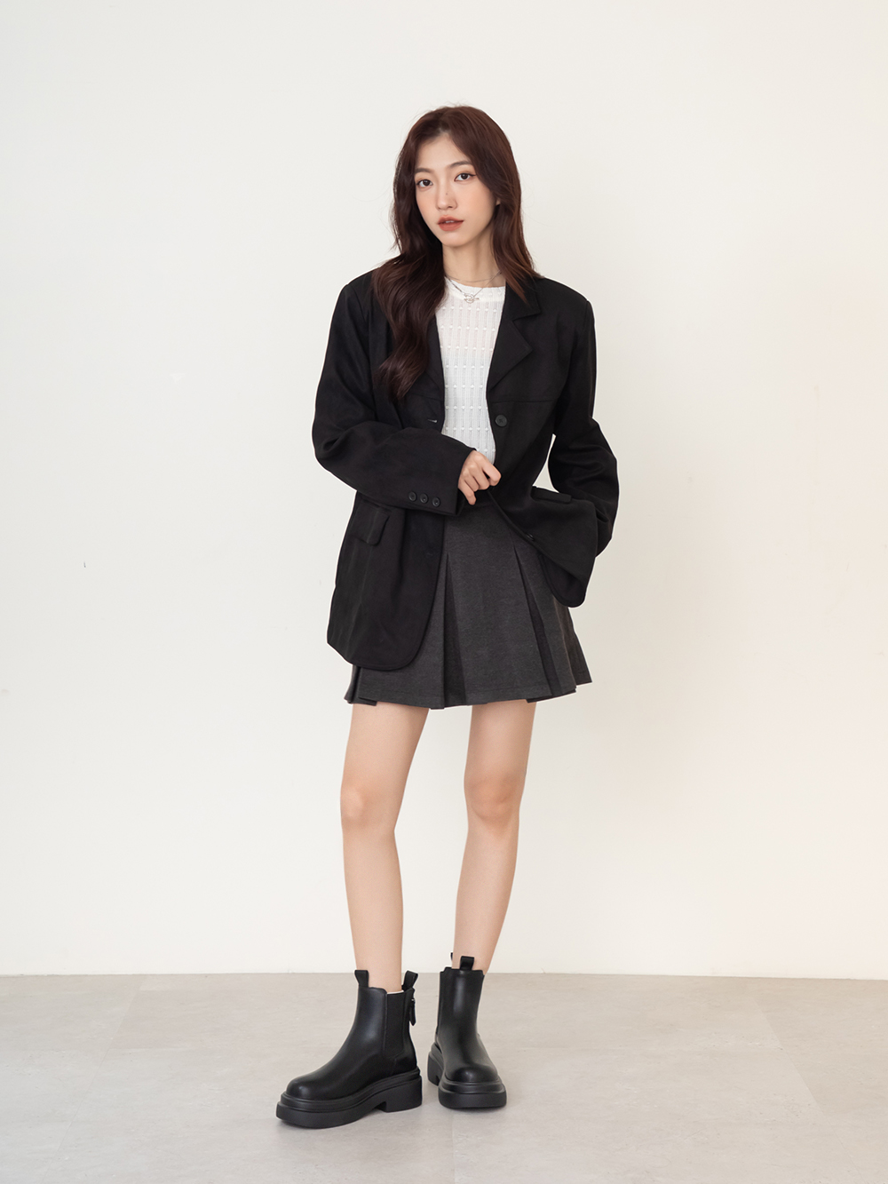 出道預告輕量切爾西短靴 黑色