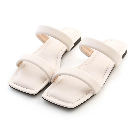 Puffy Cushioned Comfort Sandals Vanilla