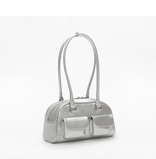 Double Pocket Bowling Bag Silver