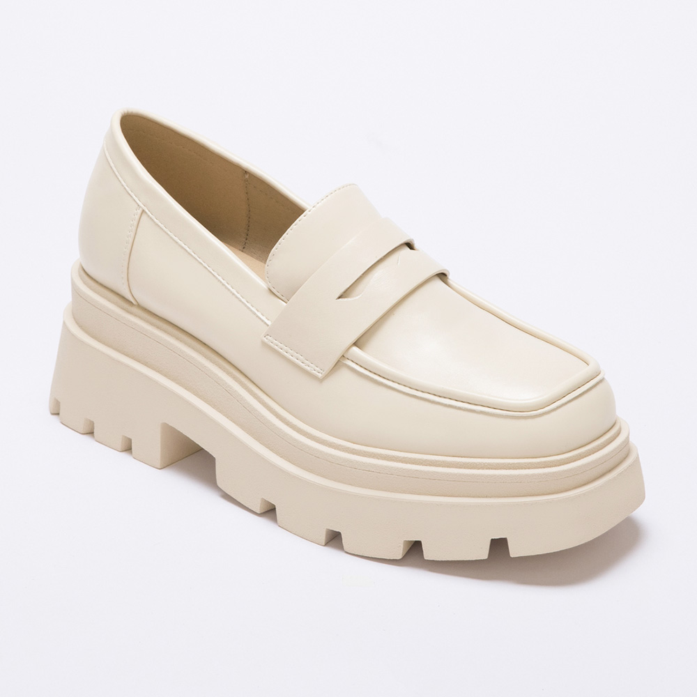 Chunky Sole Penny Loafers Vanilla