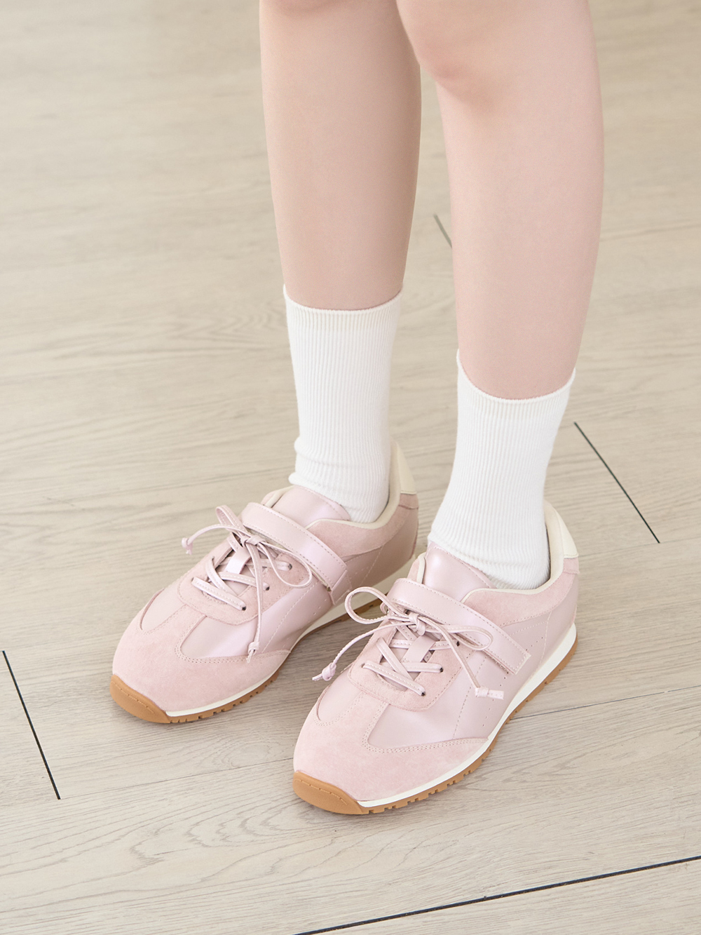 粉彩系列OK繃貼真皮休閒鞋 粉色
