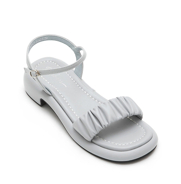 Marshmallow Single Strap Ruched Sandals Glacier Blue