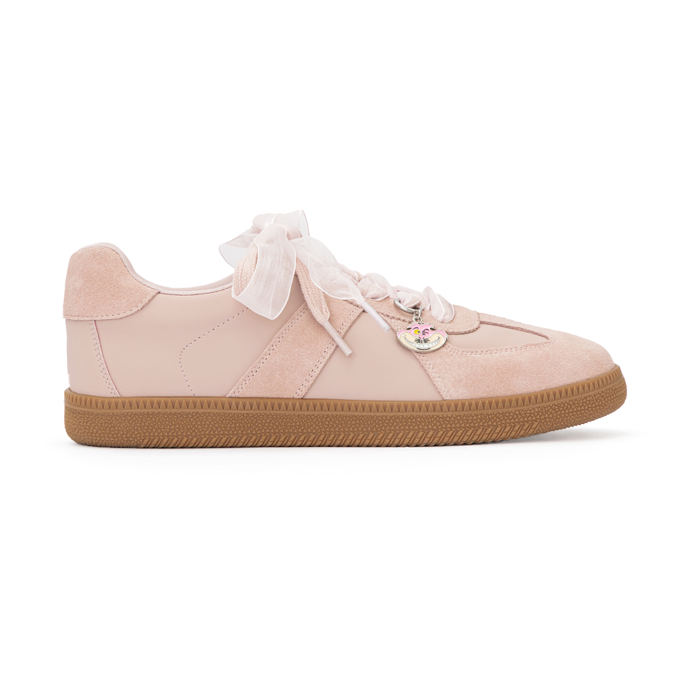 【Disney】妙妙貓小掛飾真皮德訓鞋 裸膚粉