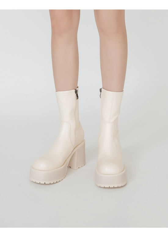 名模靴2.0．厚底高跟長腿瘦瘦短靴 香草米