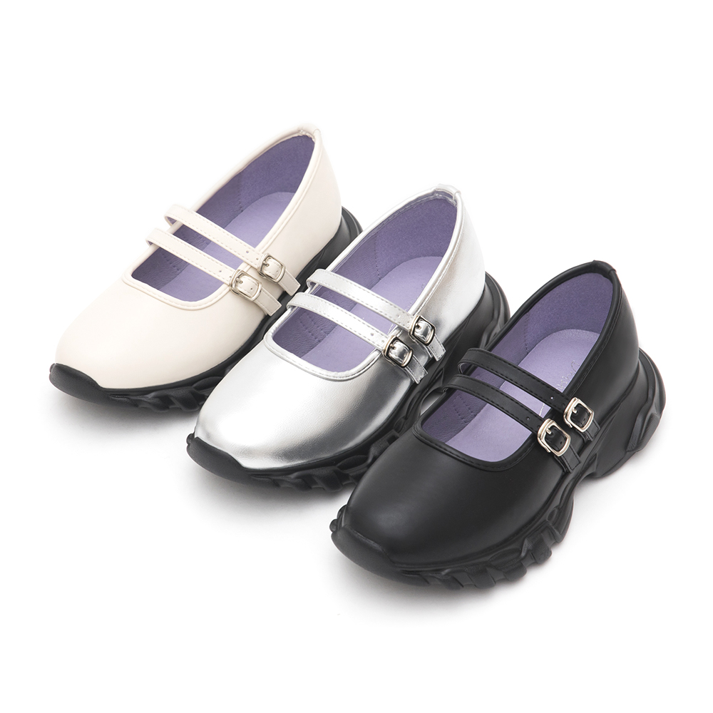 Mary Jane Functional Ballet Flats Silver