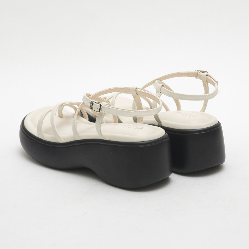 Strappy Lightweight Platform Sandals Beige