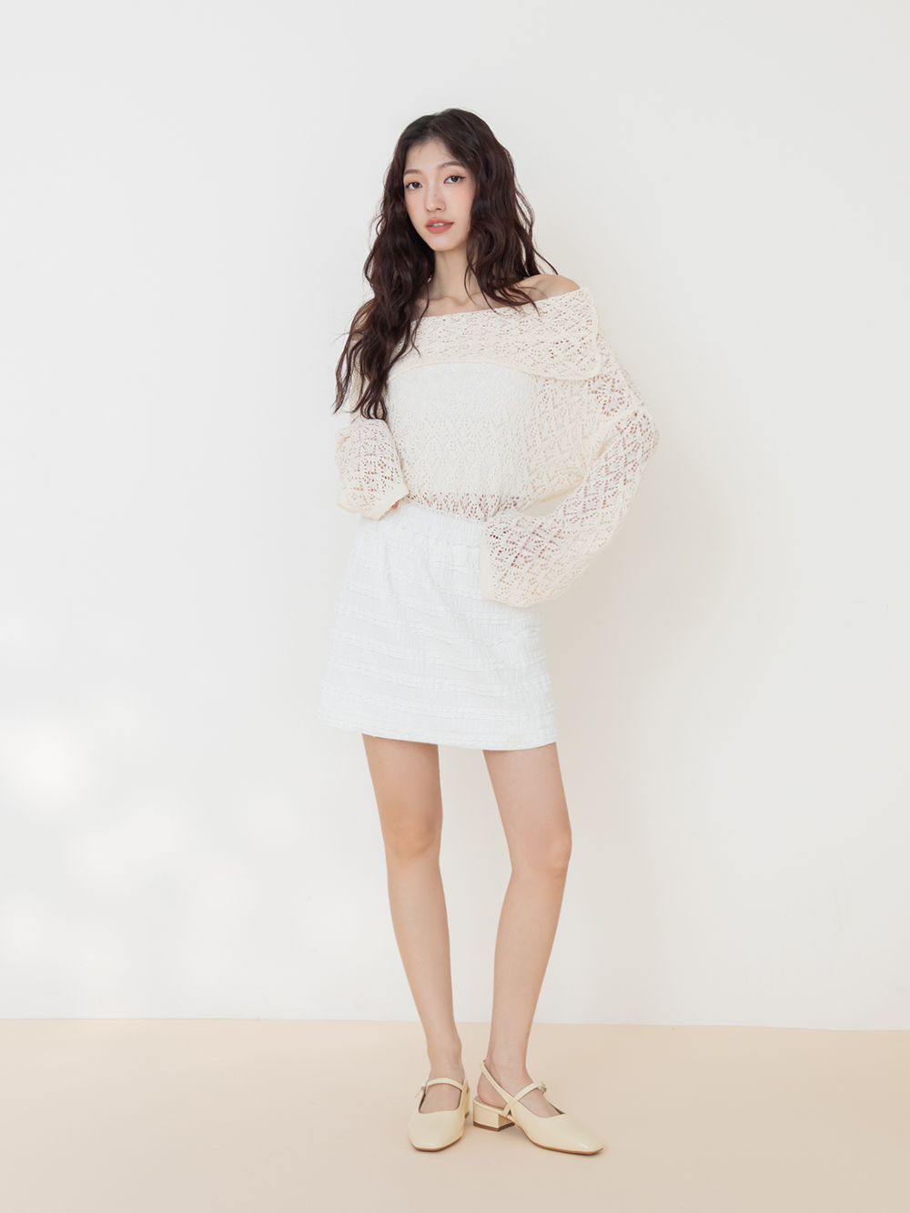 粉彩春日4D氣墊後空低跟鞋 黃