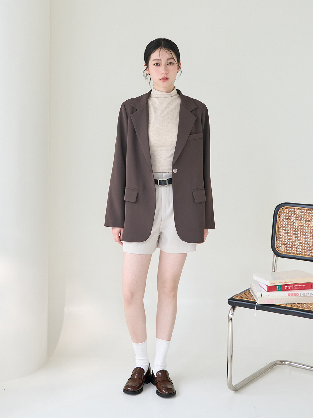 【真皮系列】親膚空氣棉英倫雕花樂福鞋 棕色