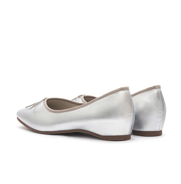 Classic Bow Ballet Flats Silver