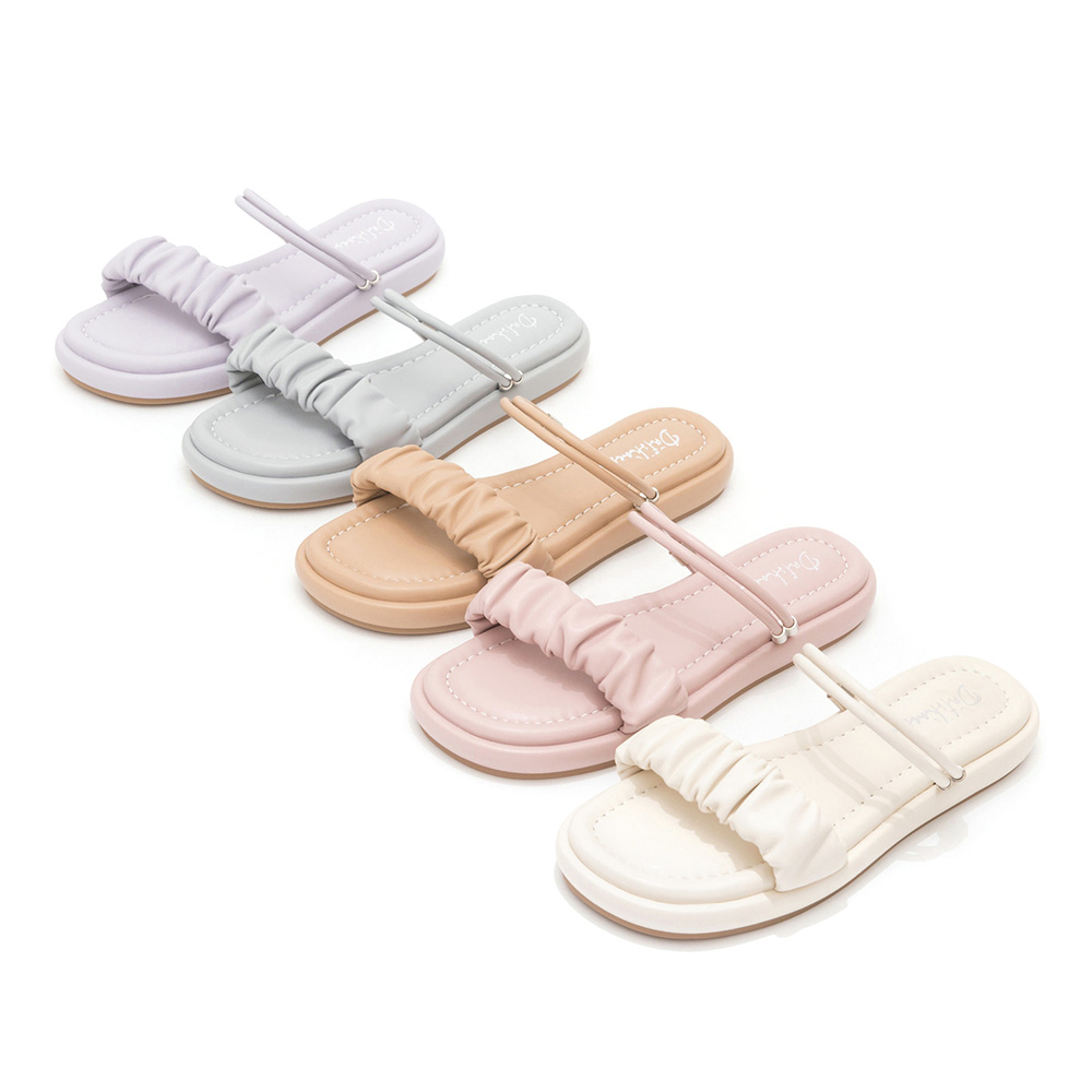 Comfy Ruched Two-Way Sandals Lavender