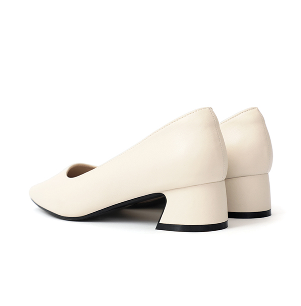 Minimalist Pointed-Toe 4cm Low Heels White