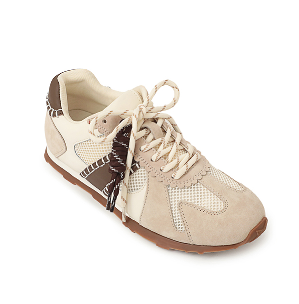 Colorblock Design Leather Sneakers Pink