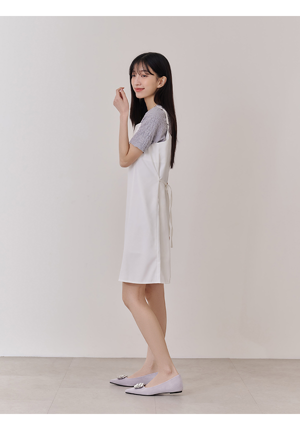 璀璨亮麗水鑽內增高尖頭鞋 紫